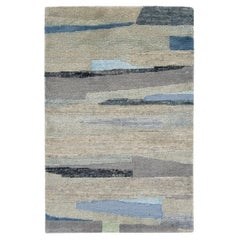 Alfombra moderna de lana multicolor, hecha a mano, abstracta y personalizada