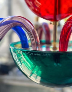 Modern Multicolor Murano Glass Chandelier by Gio Ponti for Venini, Italy, 2012.