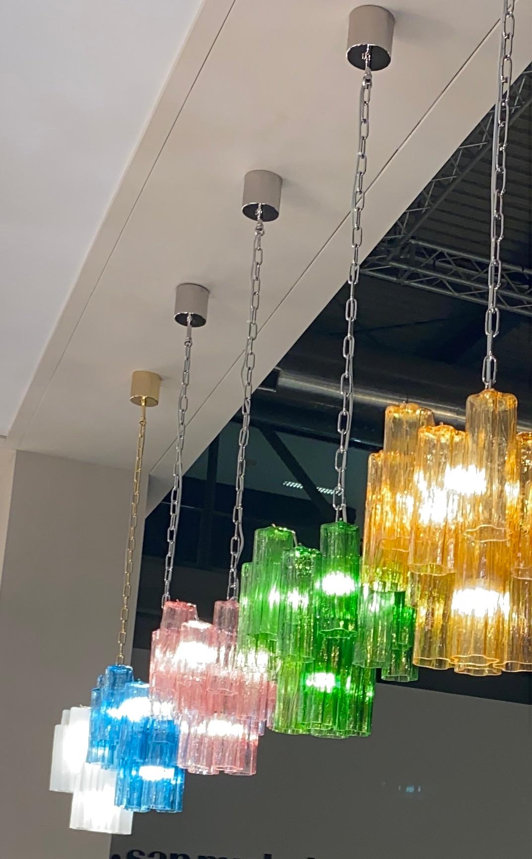 Mid-Century Modern Modern Multicolore Murano Glass Tronchi Chandelier For Sale