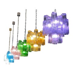 Lustre Tronchi moderne en verre de Murano multicolore