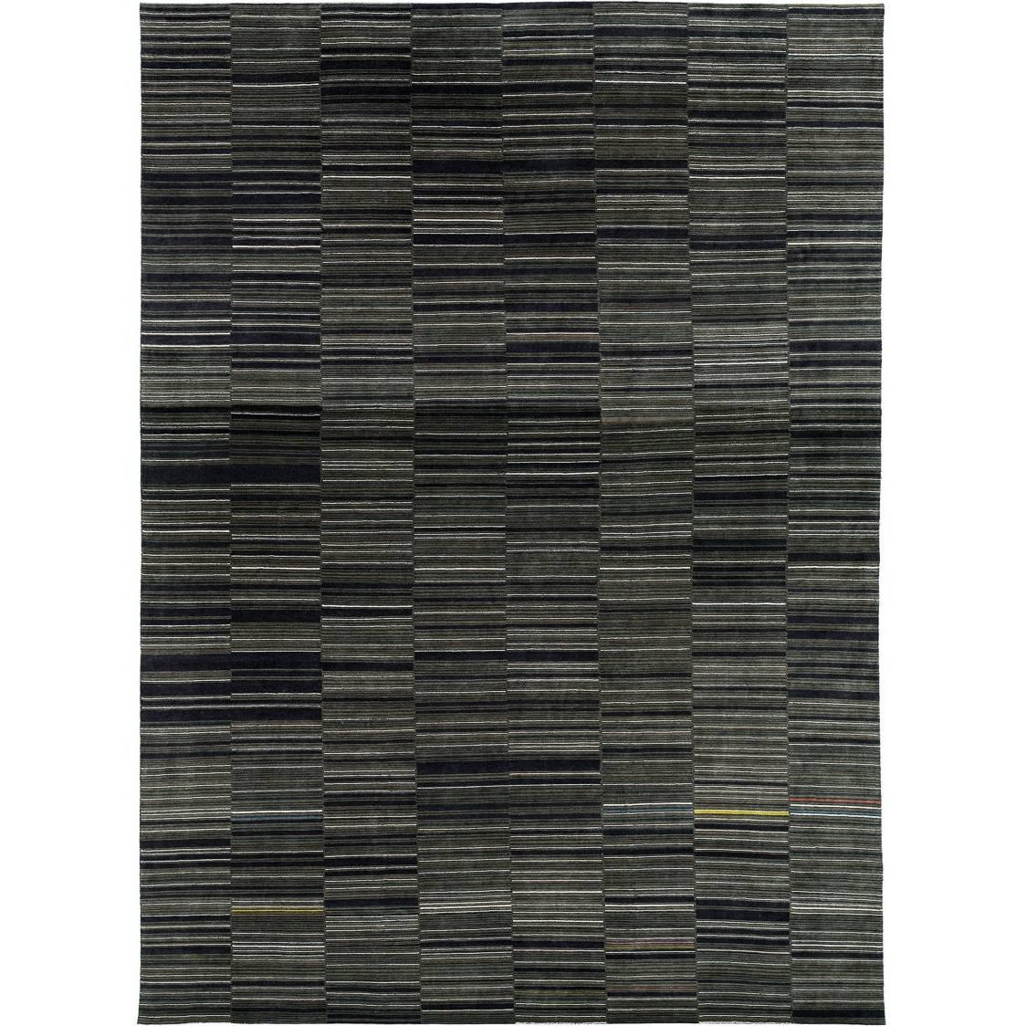 Modern Multicolor Stripe Handwoven Natural Dyed Area Rug Patan by Joseph Carini