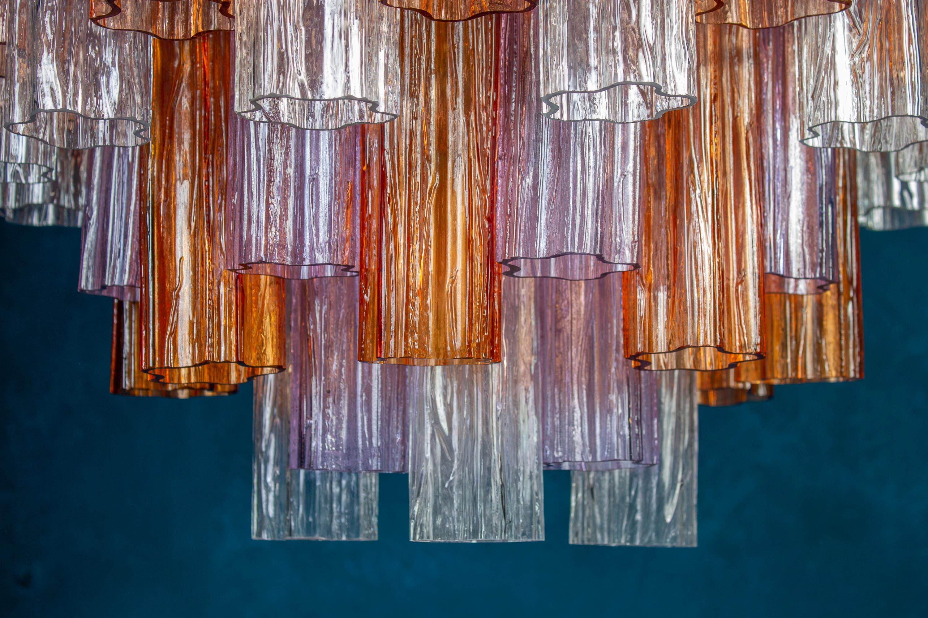 20th Century Modern  Multicolored Murano Glass Tronchi Chandelier For Sale