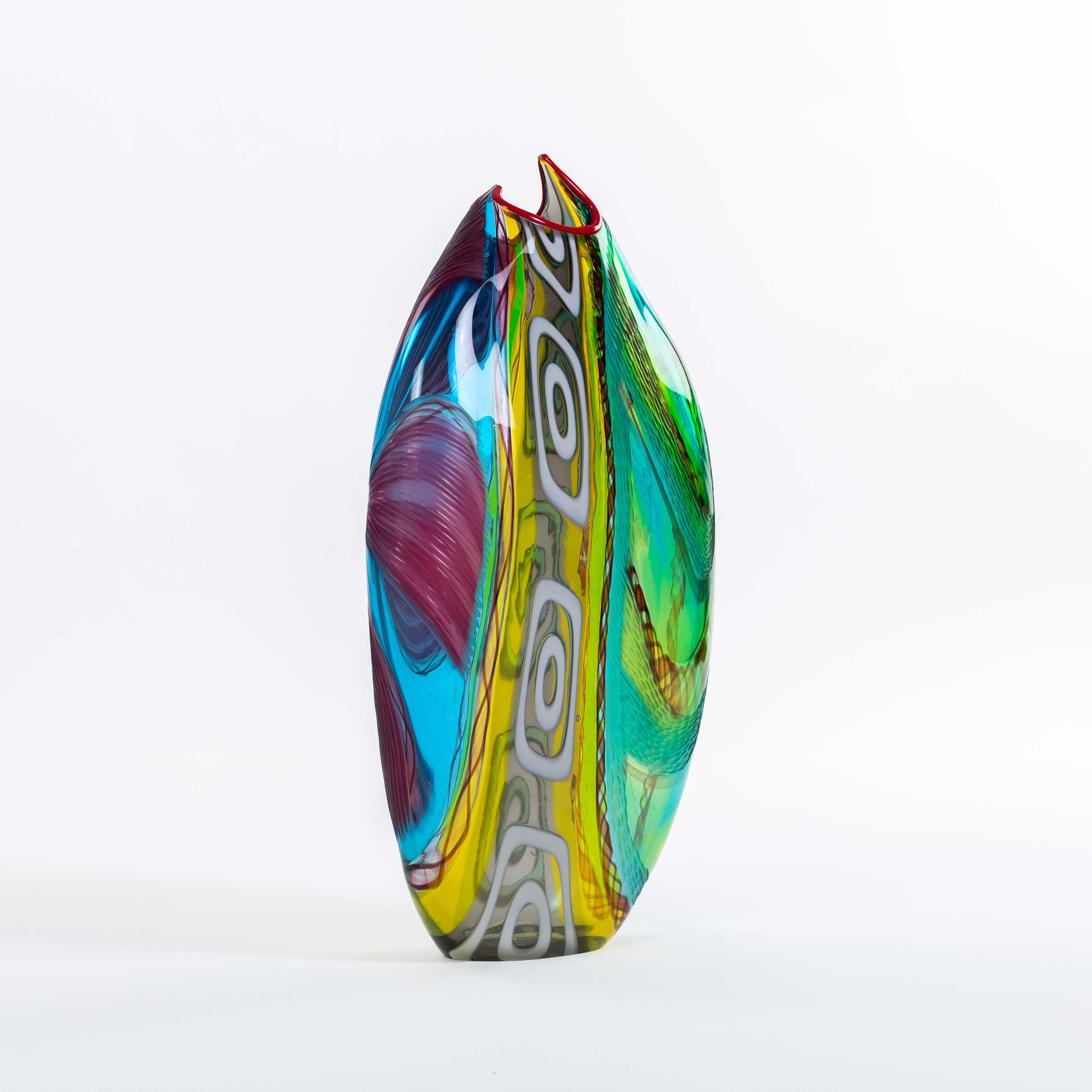 Vaso moderno e multicolore in vetro di Murano con murrine rettangolari di Andrea Zilio In condizioni ottime in vendita a Salzburg, AT