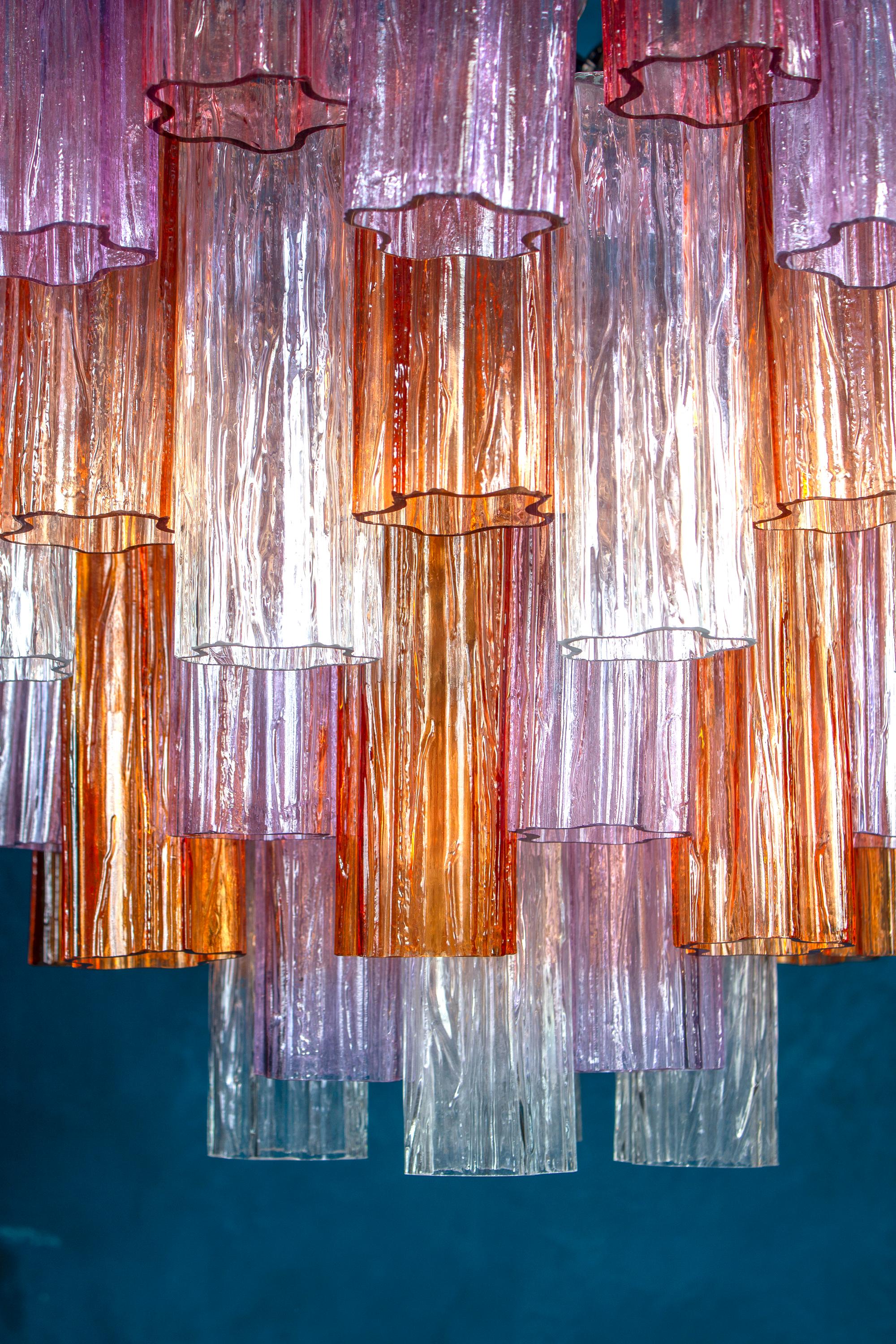 Lampadario moderno multicolore in vetro di Murano Tronchi in vendita 3