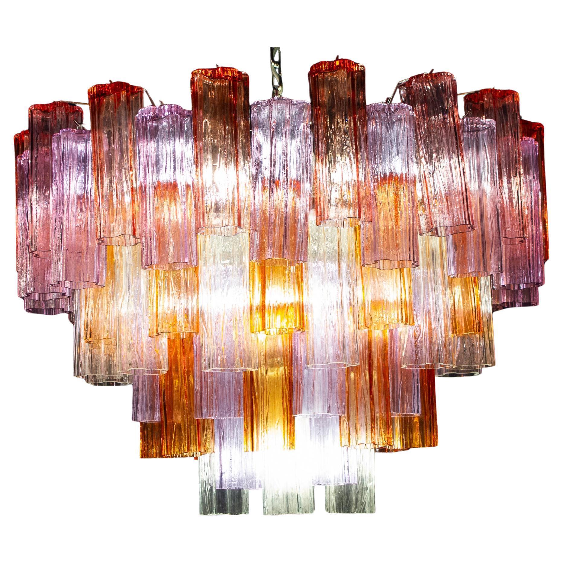 Lampadario moderno multicolore in vetro di Murano Tronchi in vendita 4