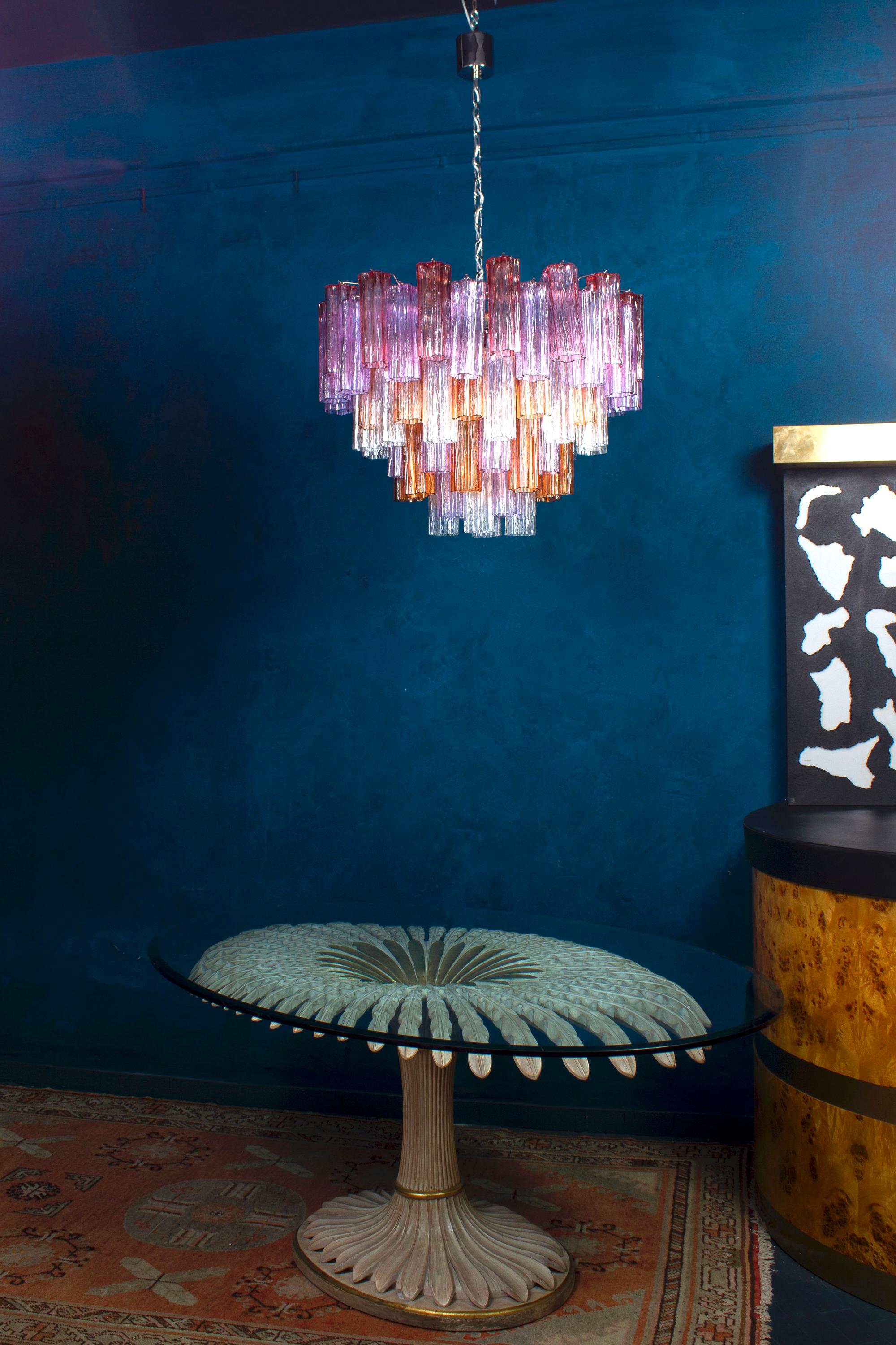 Lampadario moderno multicolore in vetro di Murano Tronchi in vendita 7