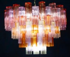Modern Multicolored Tronchi Murano Glass Chandelier