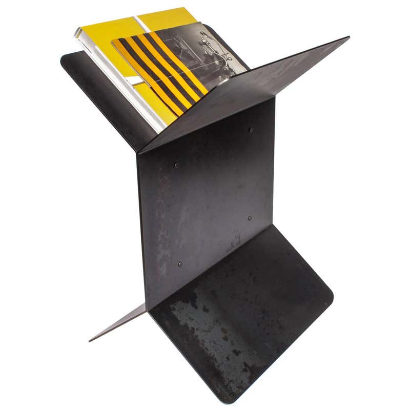 Modern Multifunctional 'X' Steel Side Table and Rack at 1stDibs