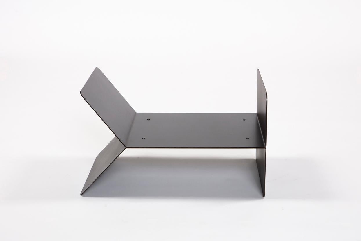 American Modern Multifunctional 'Y' Steel Side Table and Rack For Sale