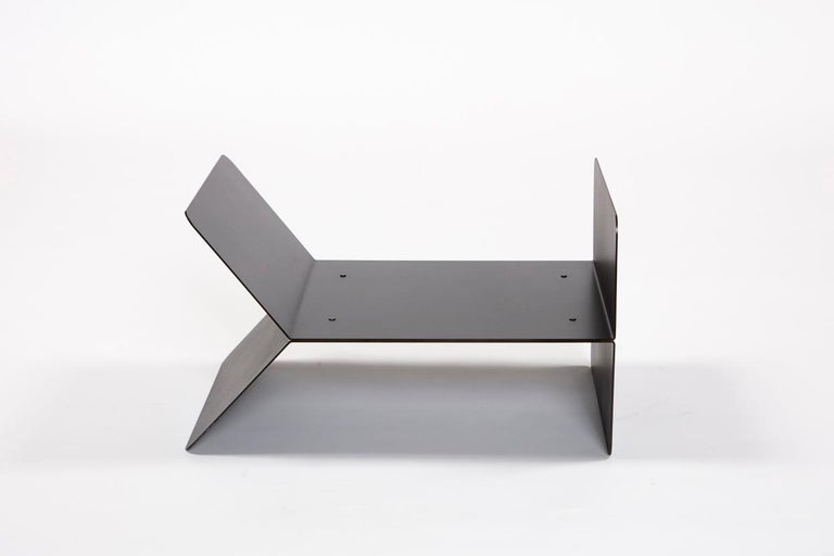 Modern Multifunctional 'Y' Steel Side Table and Rack For Sale at 1stDibs