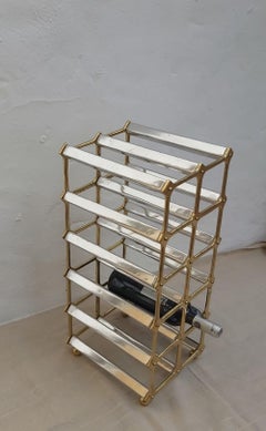 Modern multiple Wine Bottle Rack Gold, Silver coloured, Handmade in Spain