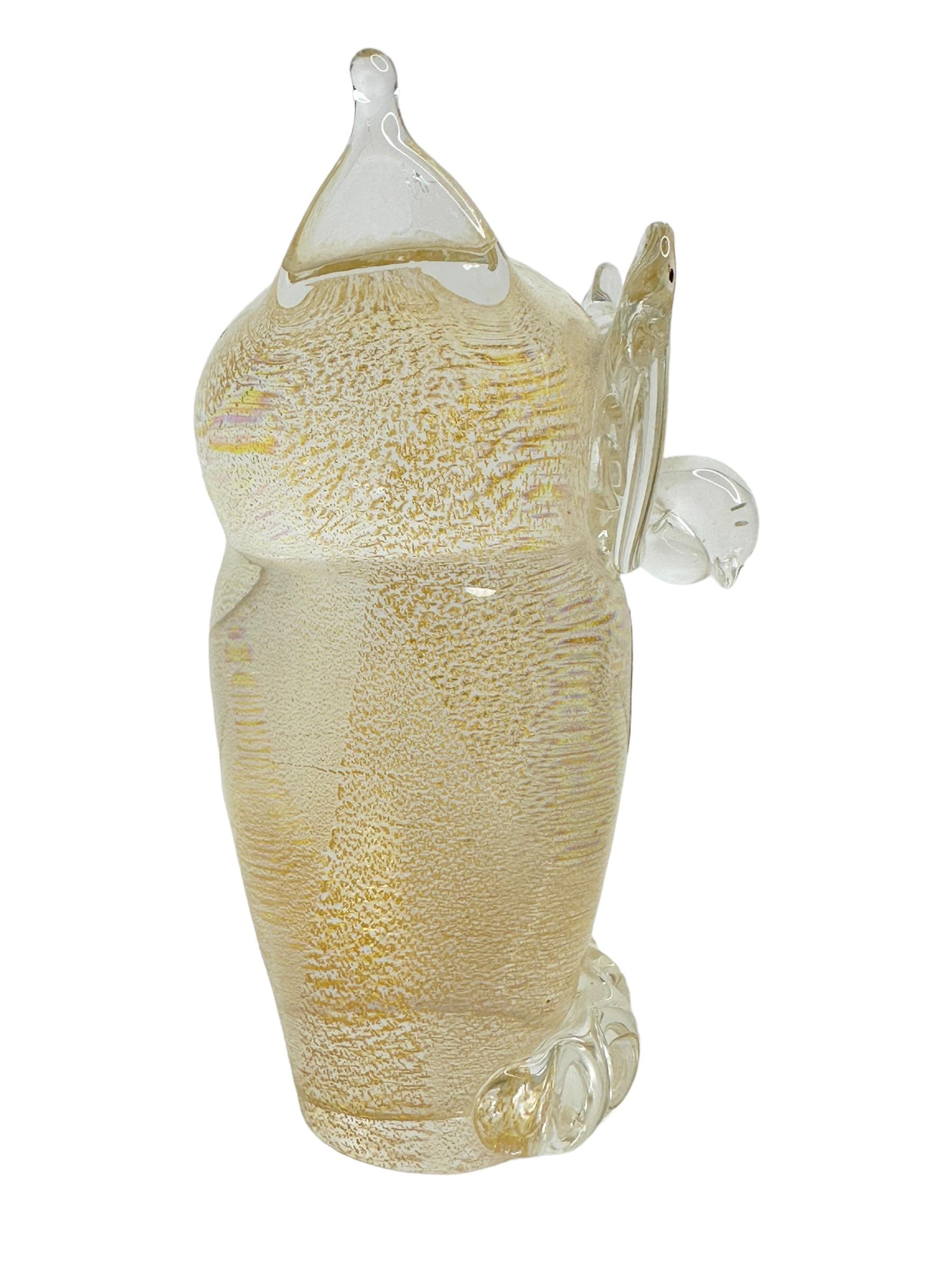 Moderne Eule-Skulptur-Figur aus Murano-Kunstglas, V. Nason Murano, Italien im Zustand „Gut“ im Angebot in Nuernberg, DE
