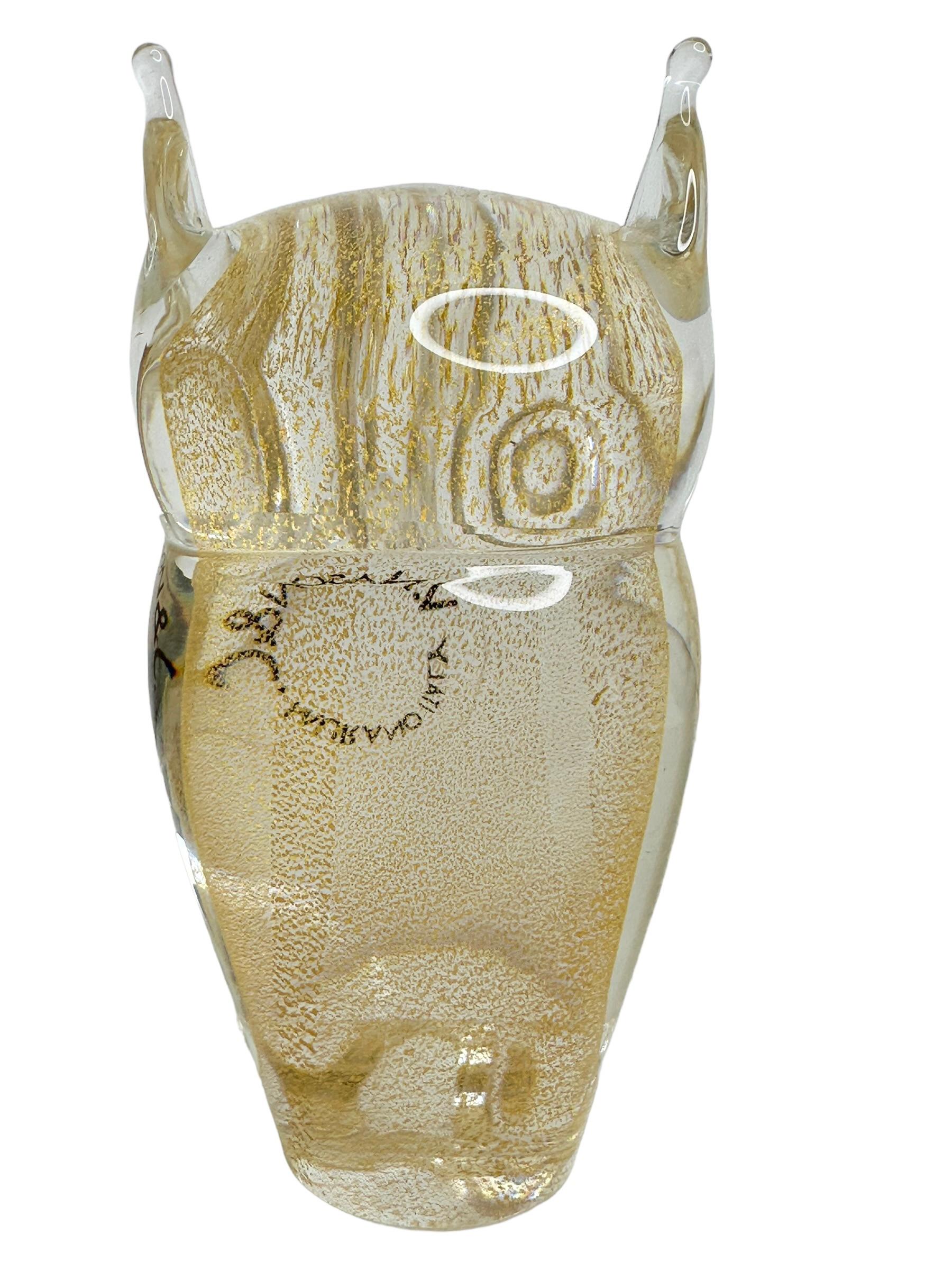 Moderne Eule-Skulptur-Figur aus Murano-Kunstglas, V. Nason Murano, Italien (20. Jahrhundert) im Angebot