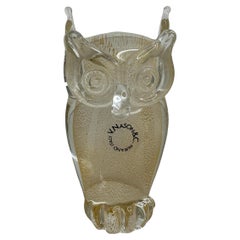 Moderne Eule-Skulptur-Figur aus Murano-Kunstglas, V. Nason Murano, Italien