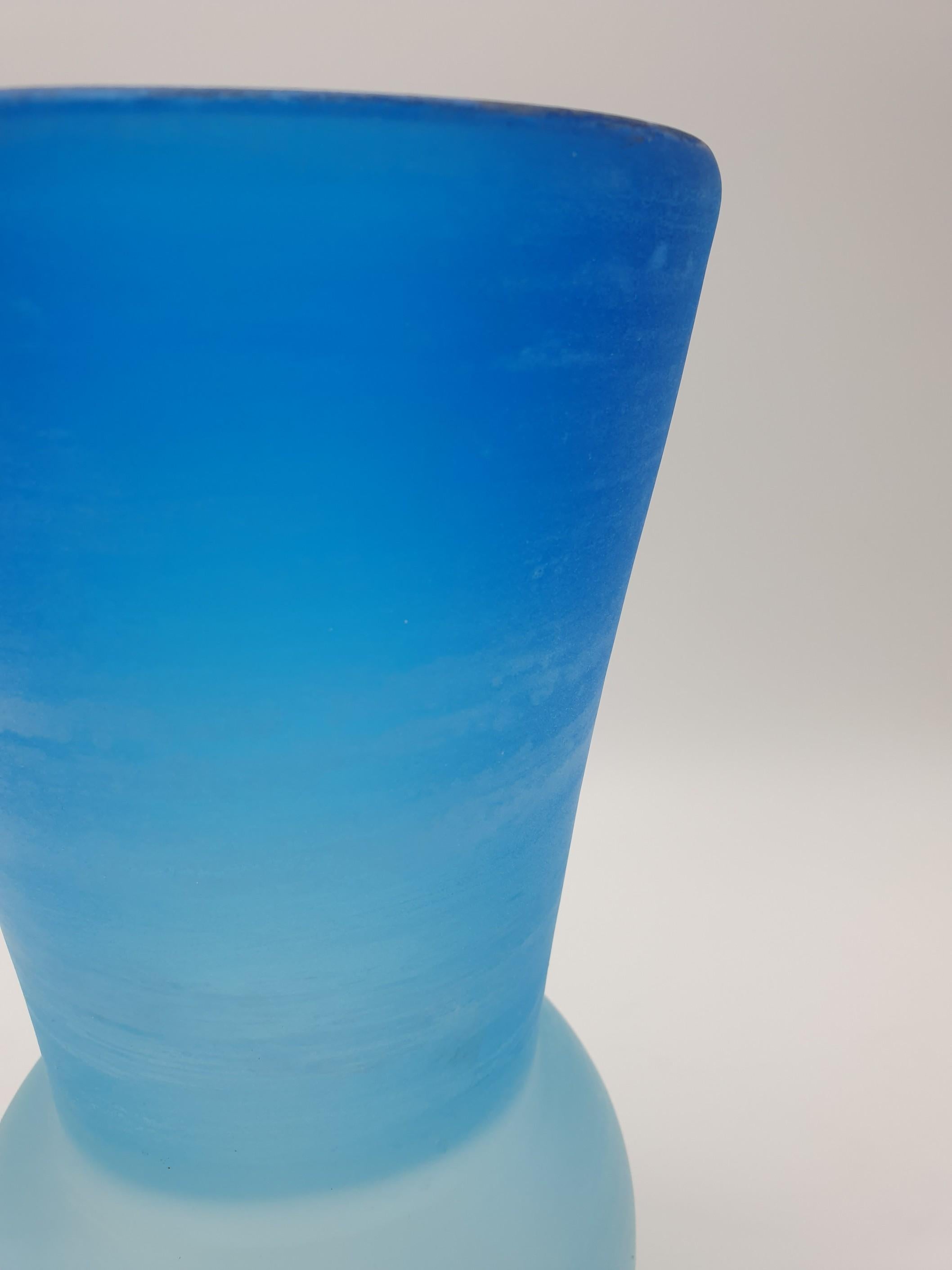 Late 20th Century Modern Murano Blue Glass Vase, 