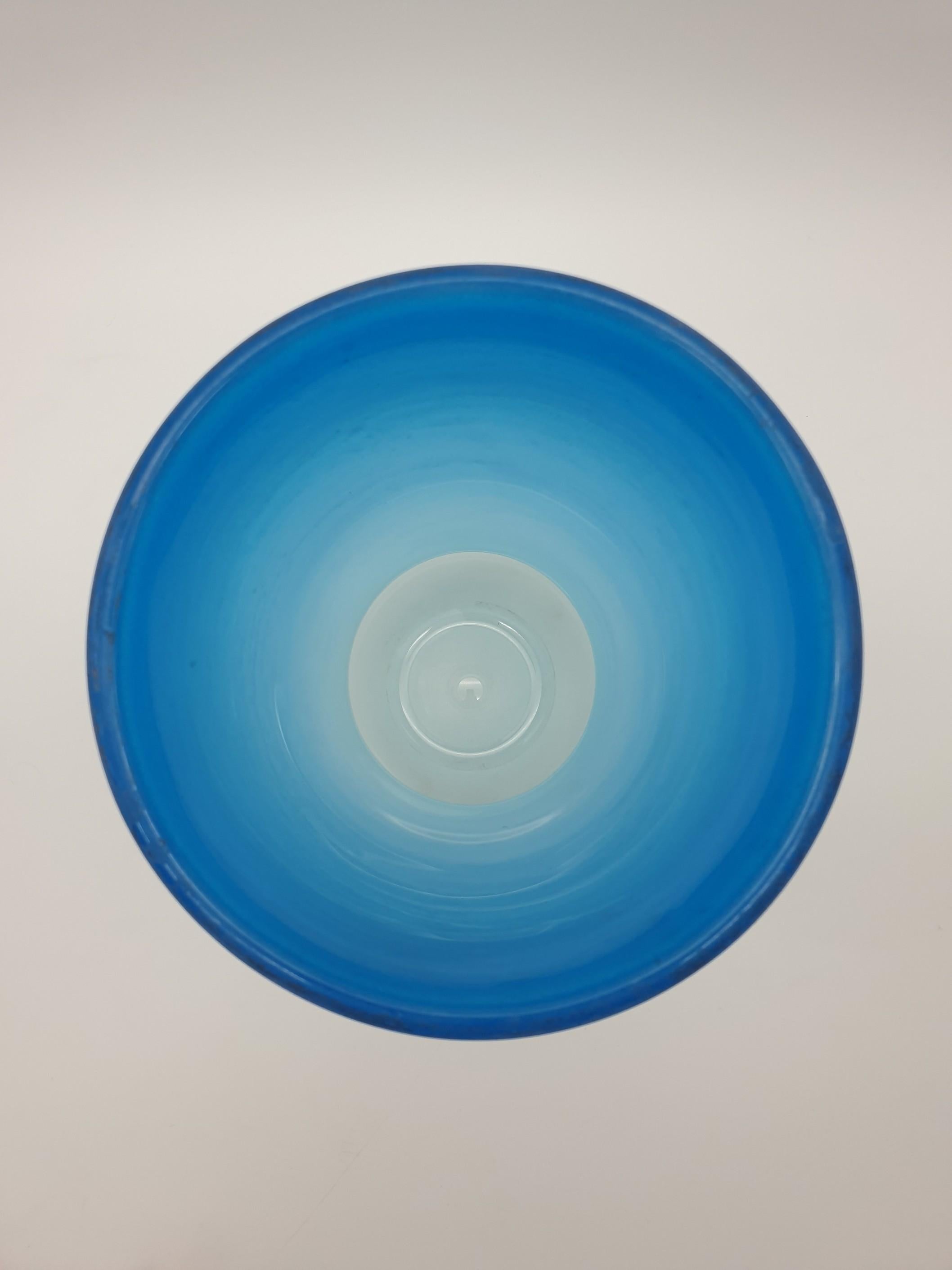 Murano Glass Modern Murano Blue Glass Vase, 