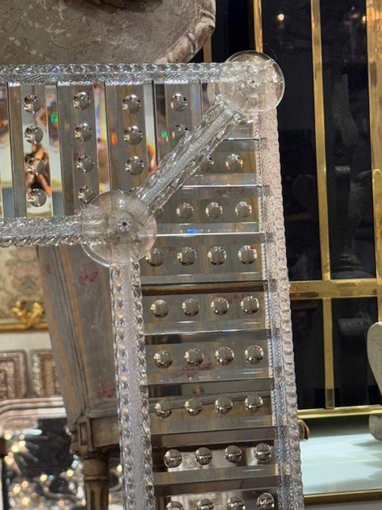 XXIe siècle et contemporain Miroir moderne en verre de Murano gravé en vente