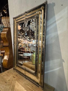 Modern Murano Fume and Gold Twist Glass Mirror