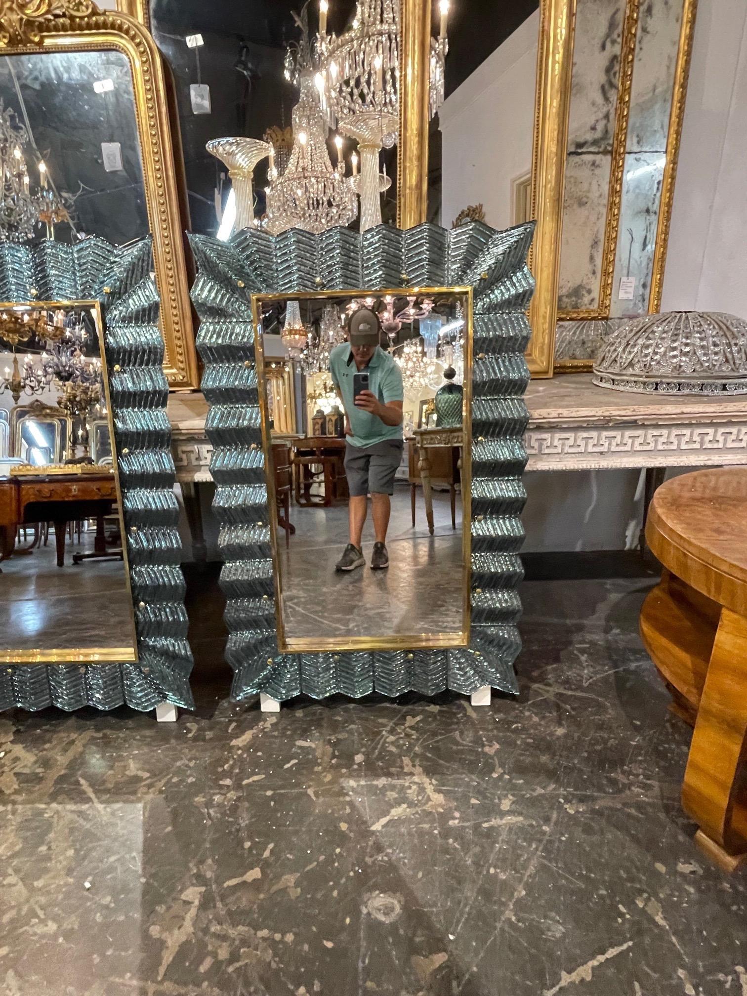 Modern Murano Glass and Brass Mirrors 1