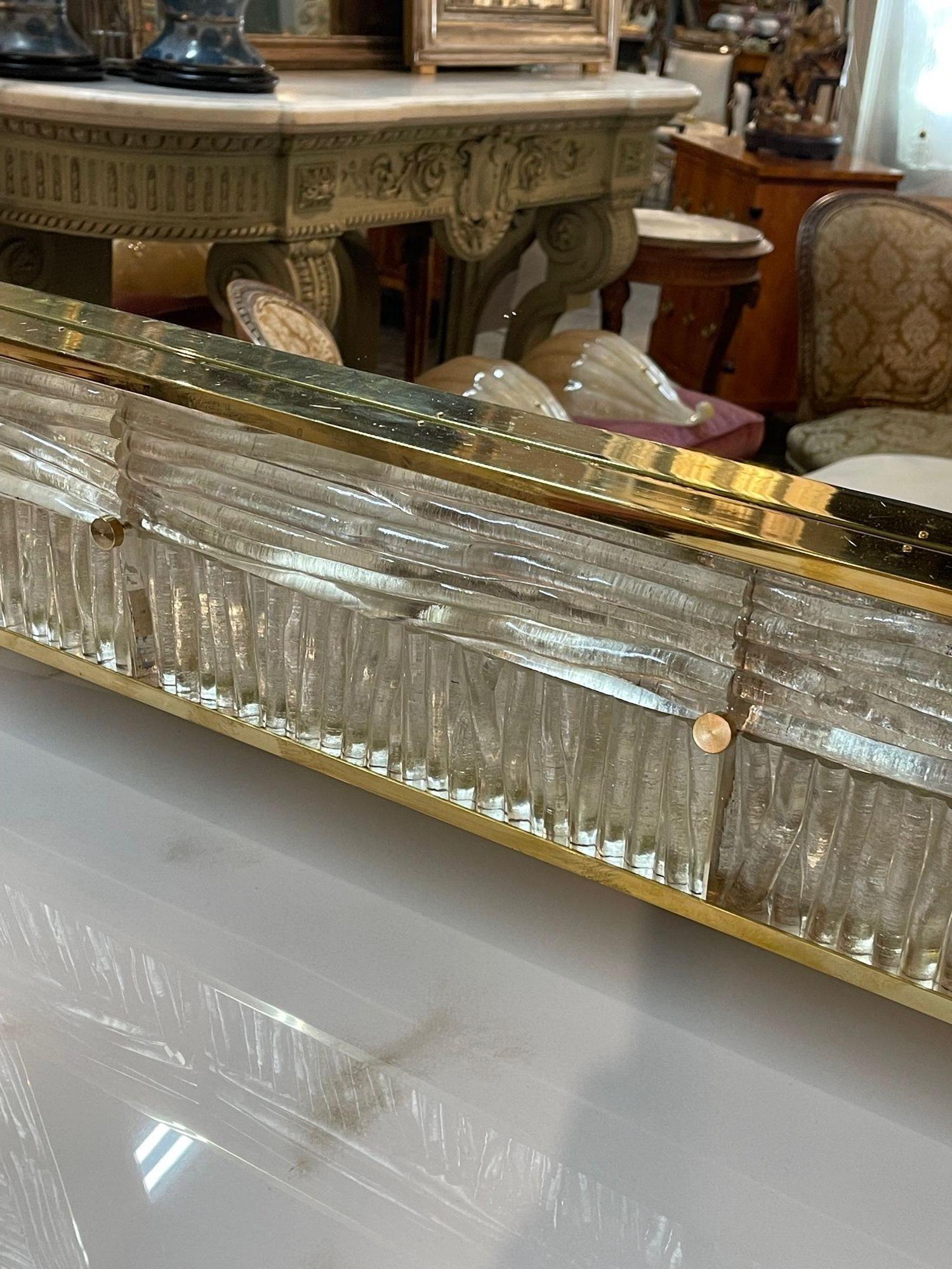 Italian Modern Murano Glass and Polished Brass Mirrors