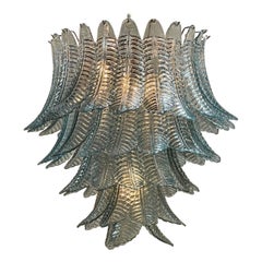 Modern Murano Glass Aqua Blue Waterfall Chandelier