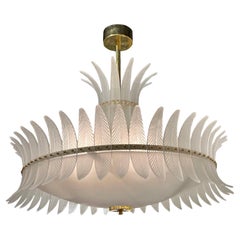 Modern Murano Glass Art Deco Style "Plume" Chandelier
