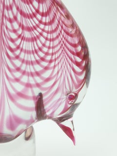 Modern Murano Glass Bird in Ruby "Fenicio" Festooning Pattern by Cenedese, 1970s