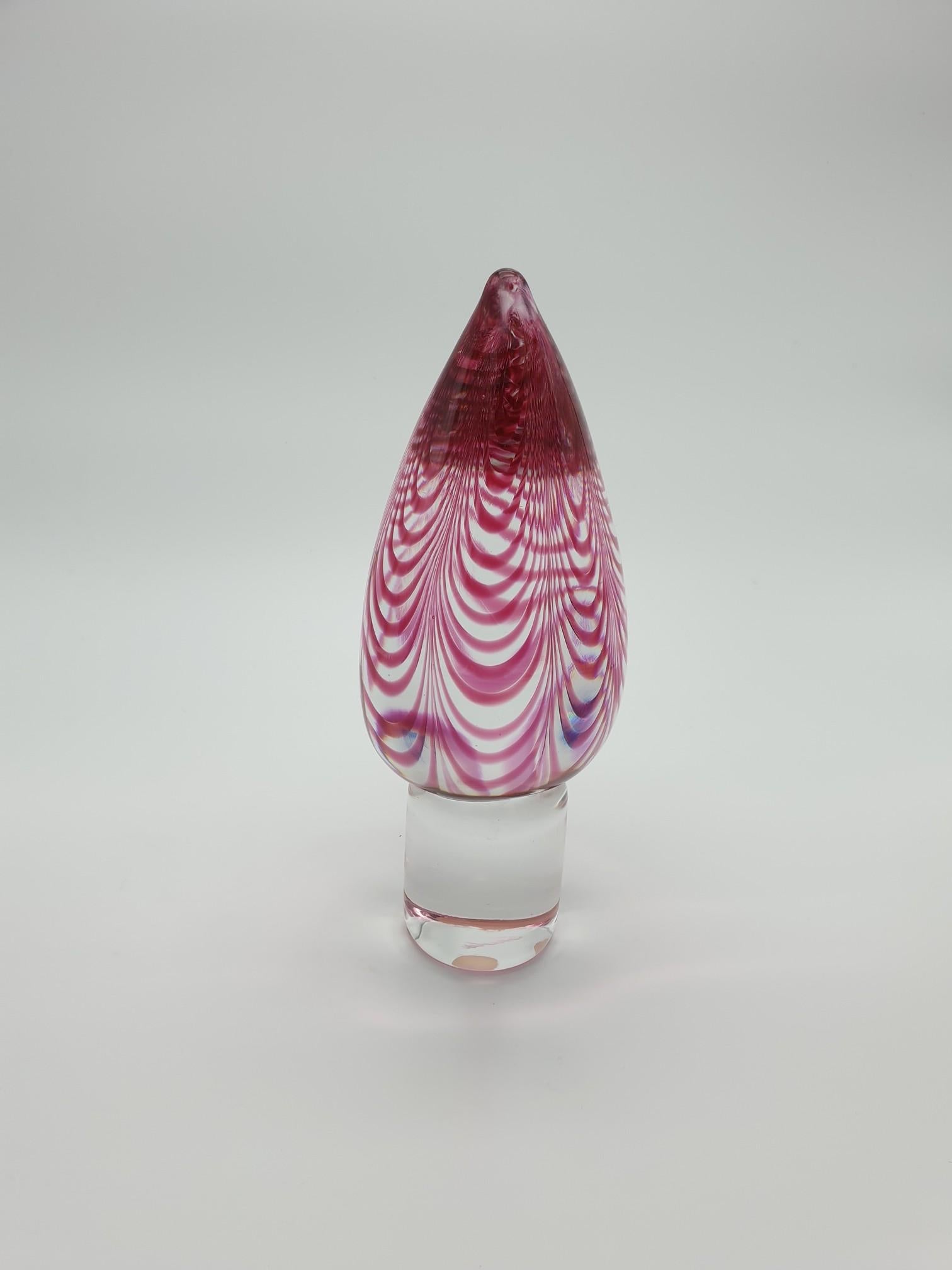 Modern Murano Glass Bird in Ruby 