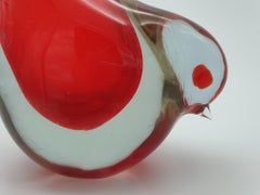 Modern Murano Glass Bird-Vase by Cenedese in Red Color, Mid-1960s Antonio da Ros