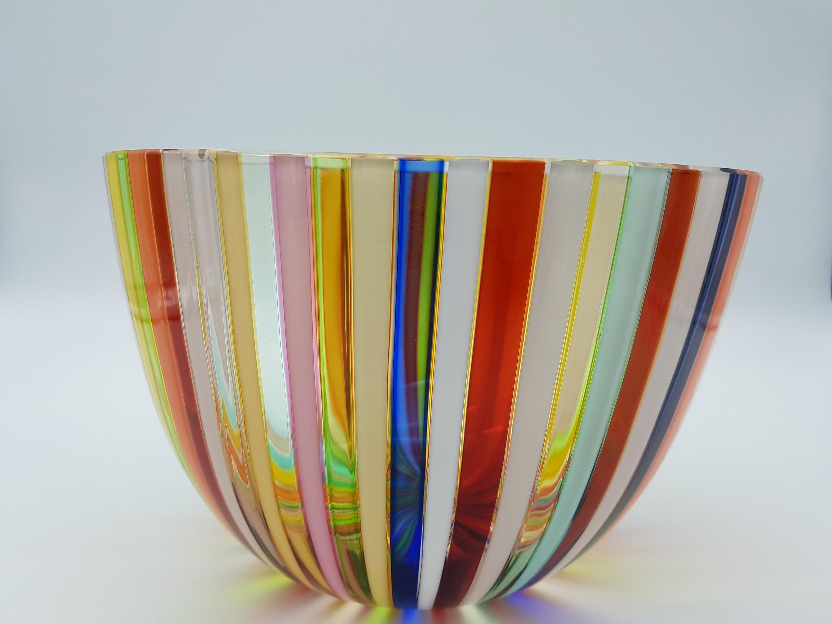 rainbow glass bowl