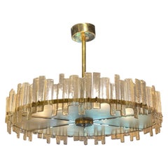 Lampadario moderno in vetro e ottone di Murano