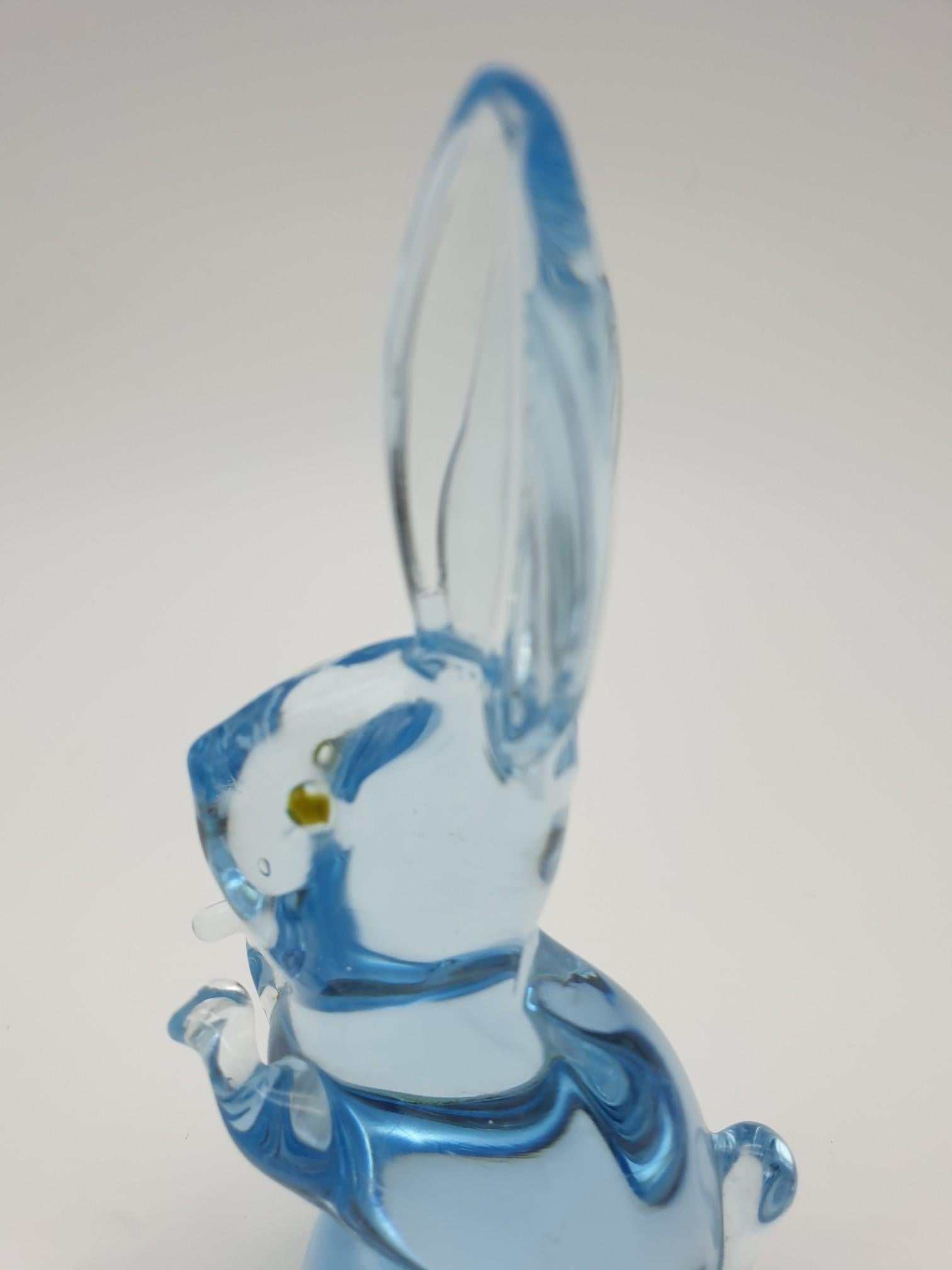 Modern Murano Glass Bunnies Pair by Cenedese, 1980s For Sale 1