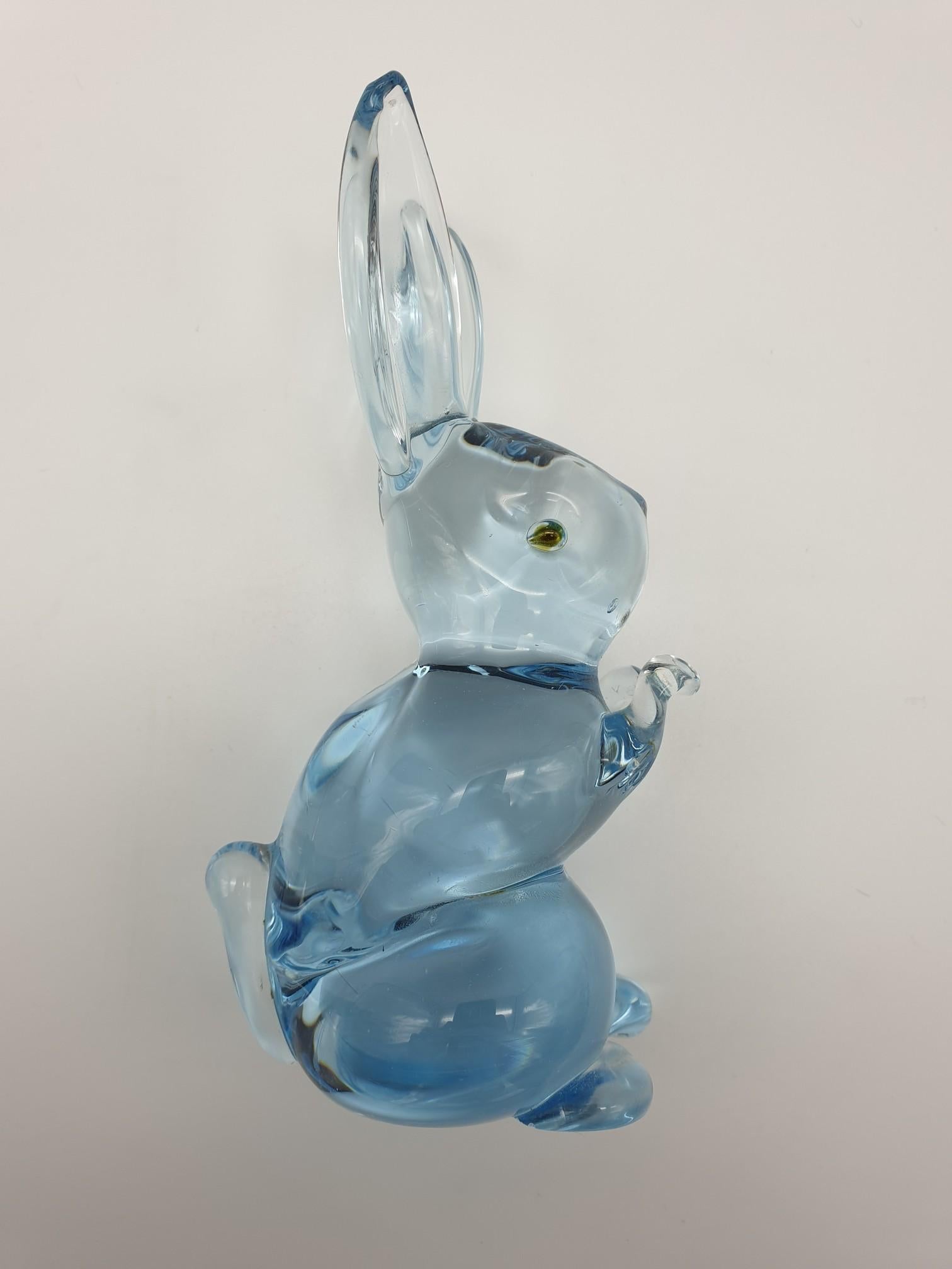 Modern Murano Glass Bunnies Pair by Cenedese, 1980s For Sale 2