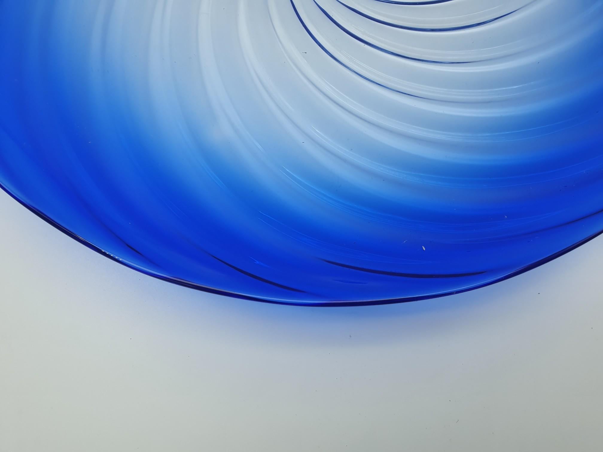 Modern Murano Glass Centerpiece in Blue Color by Cenedese, 1980s For Sale 2