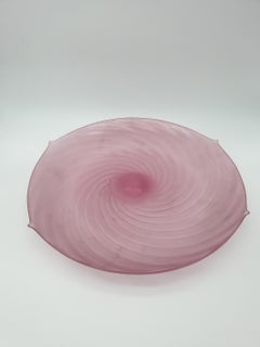 Modern Murano Glass Centerpiece in Ruby "Scavo" by Cenedese, 1980s