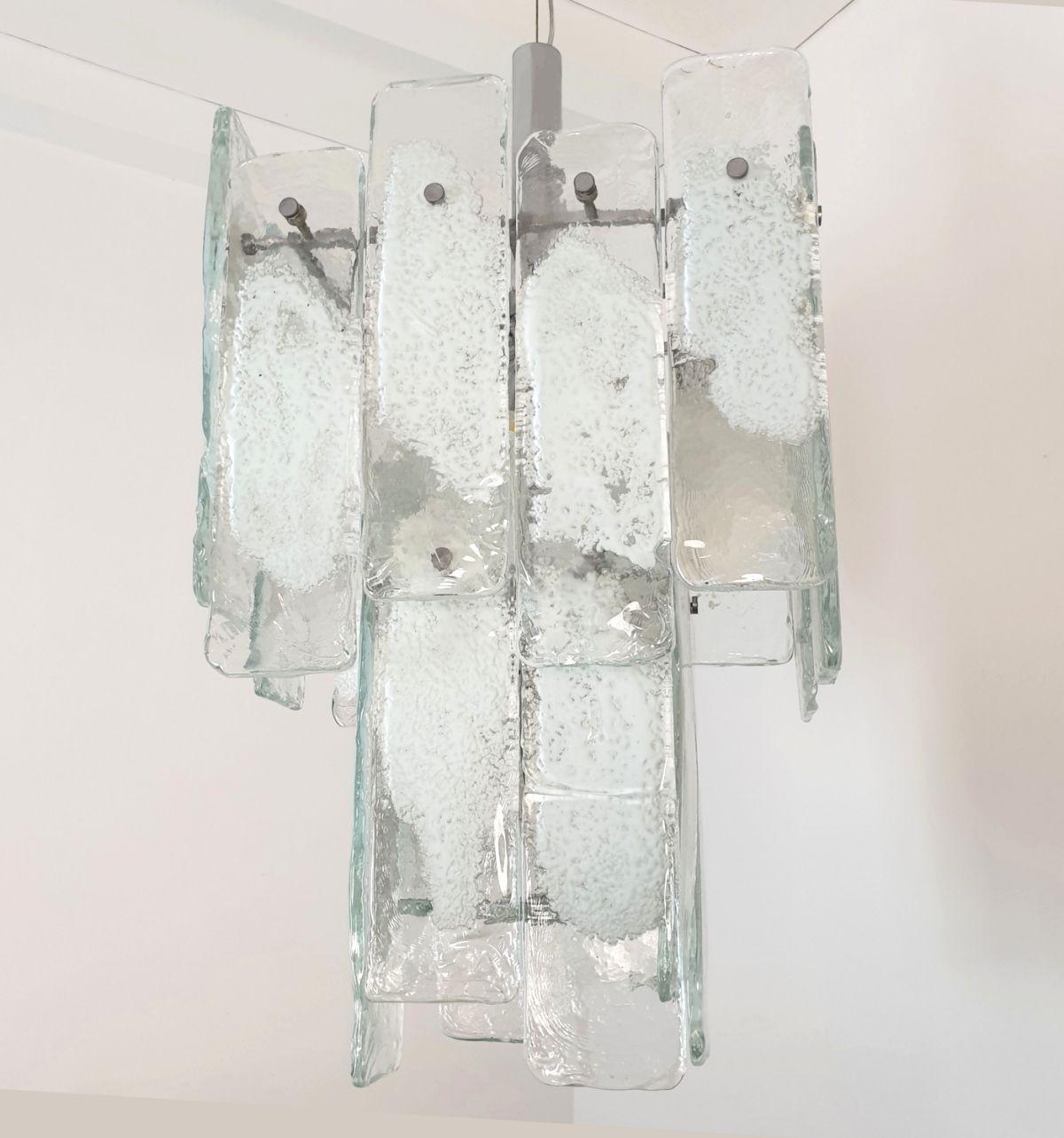 Lámpara moderna de cristal de Murano de Mazzega Años 70 Moderno de mediados de siglo en venta