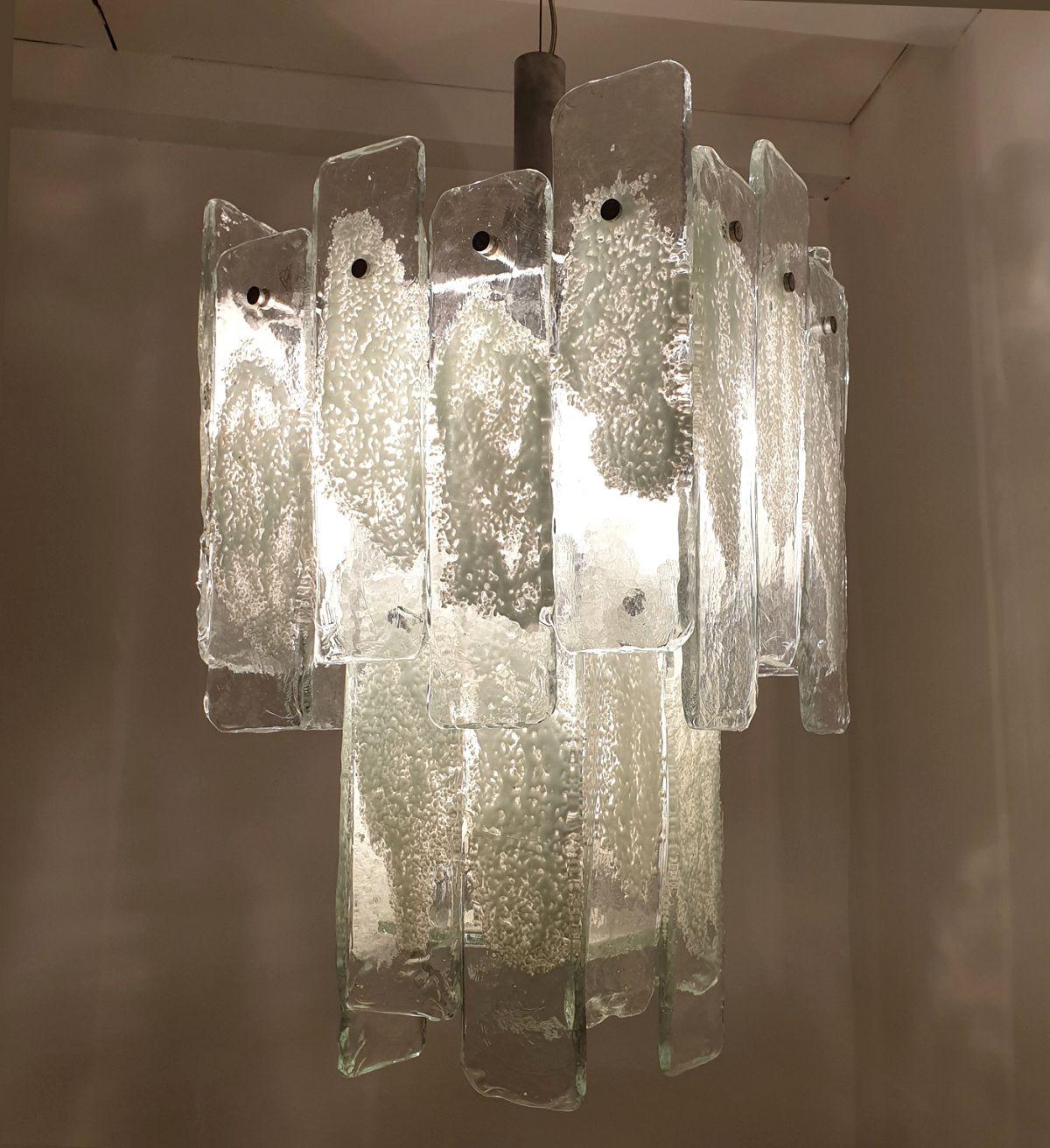 Lámpara moderna de cristal de Murano de Mazzega Años 70 en Excelente estado para la venta en Dallas, TX