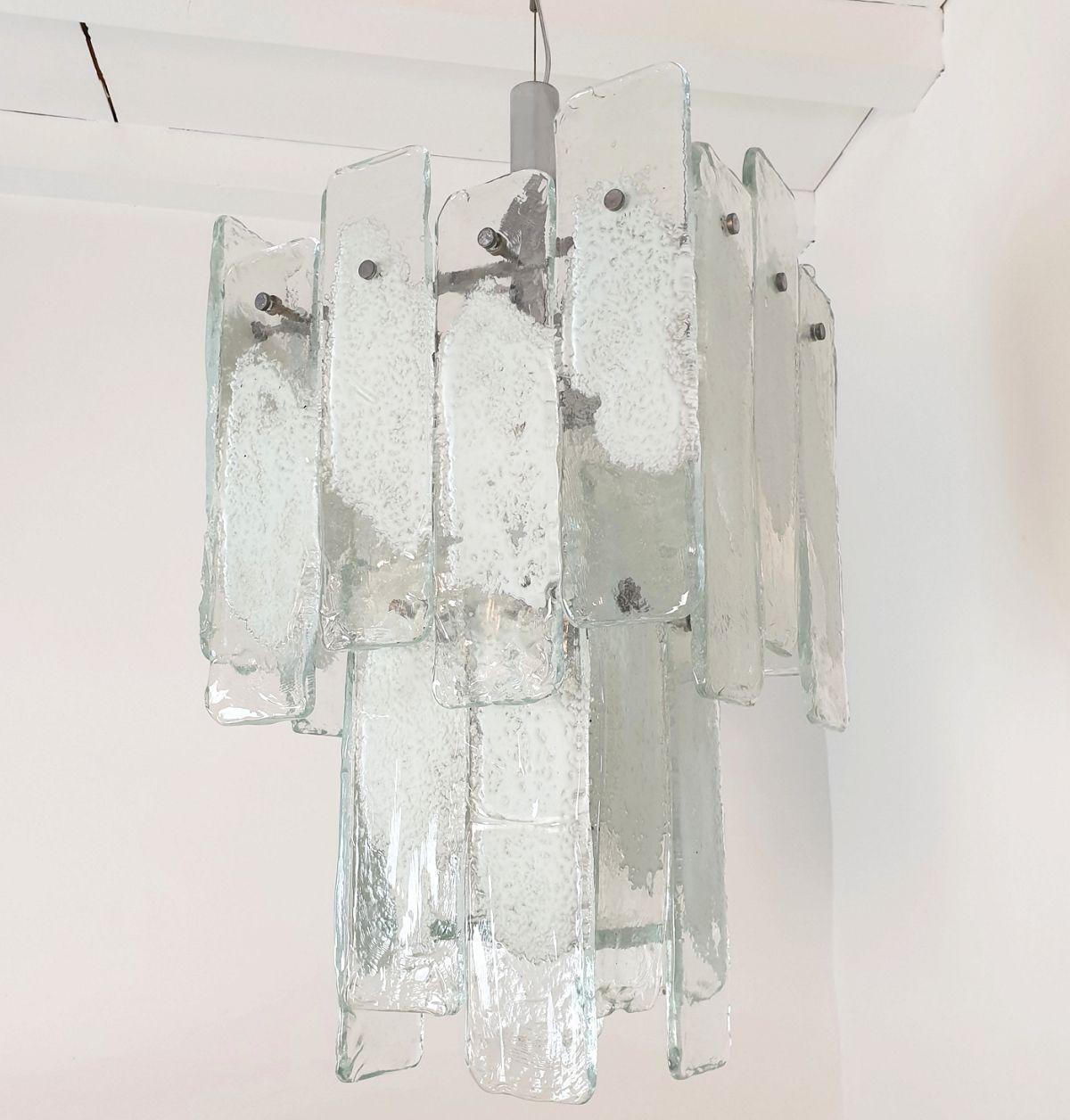 Lámpara moderna de cristal de Murano de Mazzega Años 70 Cristal de Murano en venta