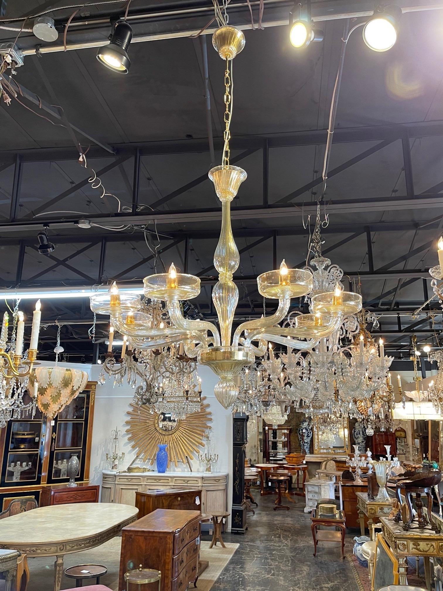 Contemporary Modern Murano Glass Chandeliers with 8 Arms For Sale