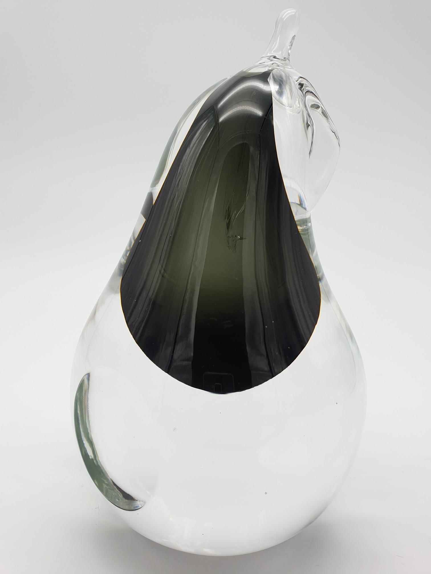 Modern Murano Glass Decorative Apple & Pear with Black Sommerso, Cenedese, 1980 For Sale 5