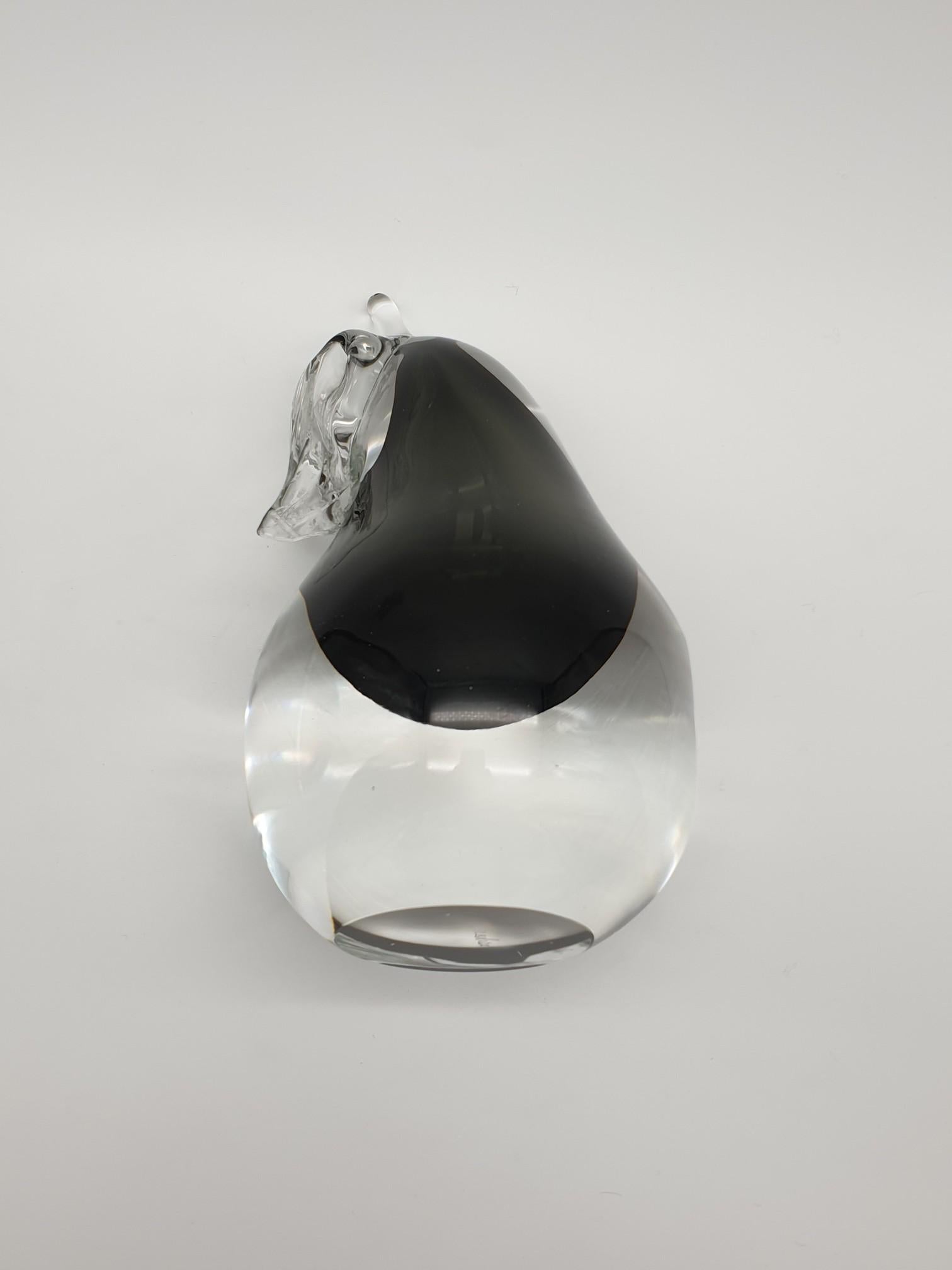 Modern Murano Glass Decorative Apple & Pear with Black Sommerso, Cenedese, 1980 For Sale 7