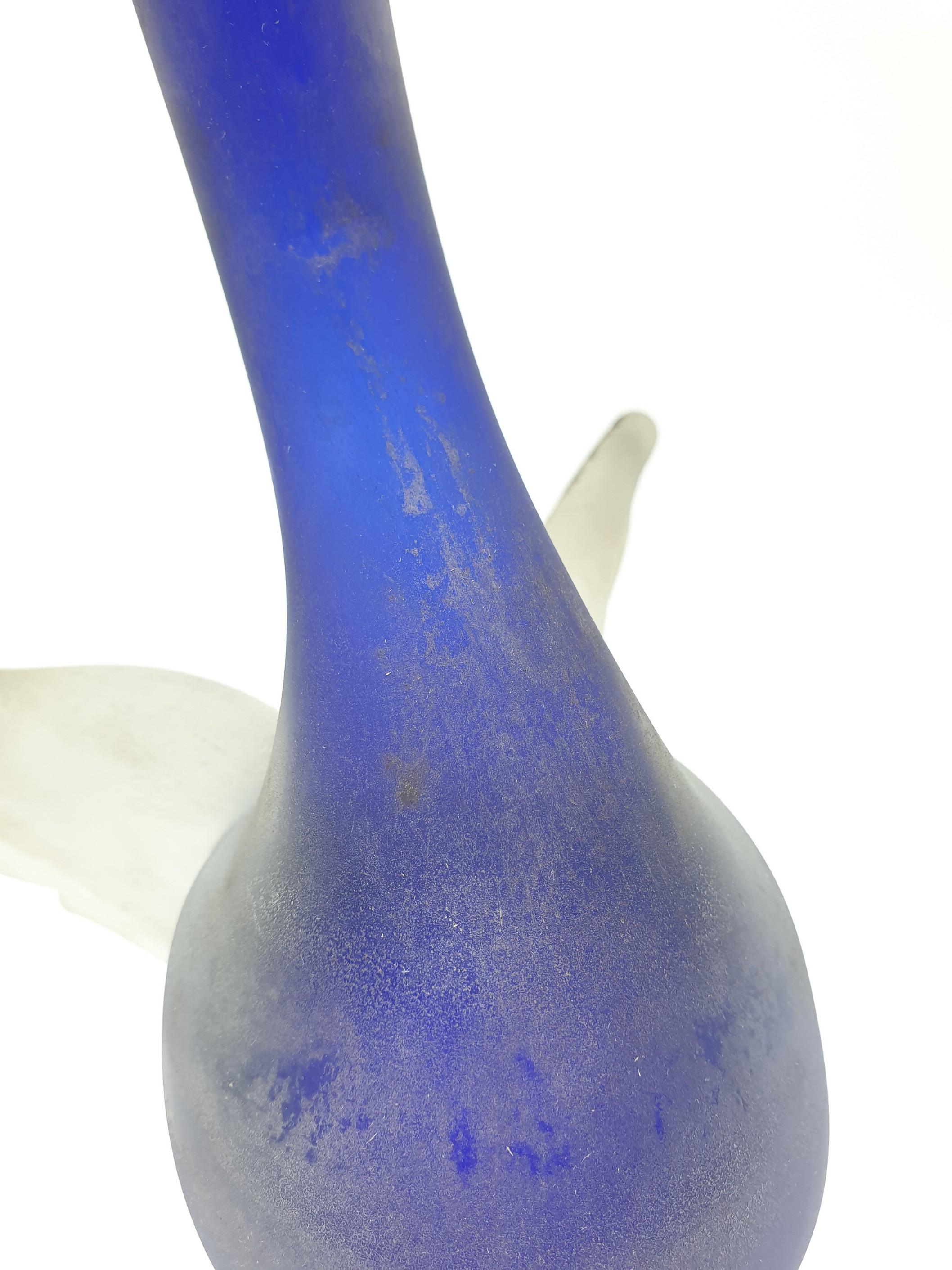 Moderner Enten aus Muranoglas in Blau mit „Scavo“-Finish von Gino Cenedese, Ende der 1970er Jahre im Angebot 8
