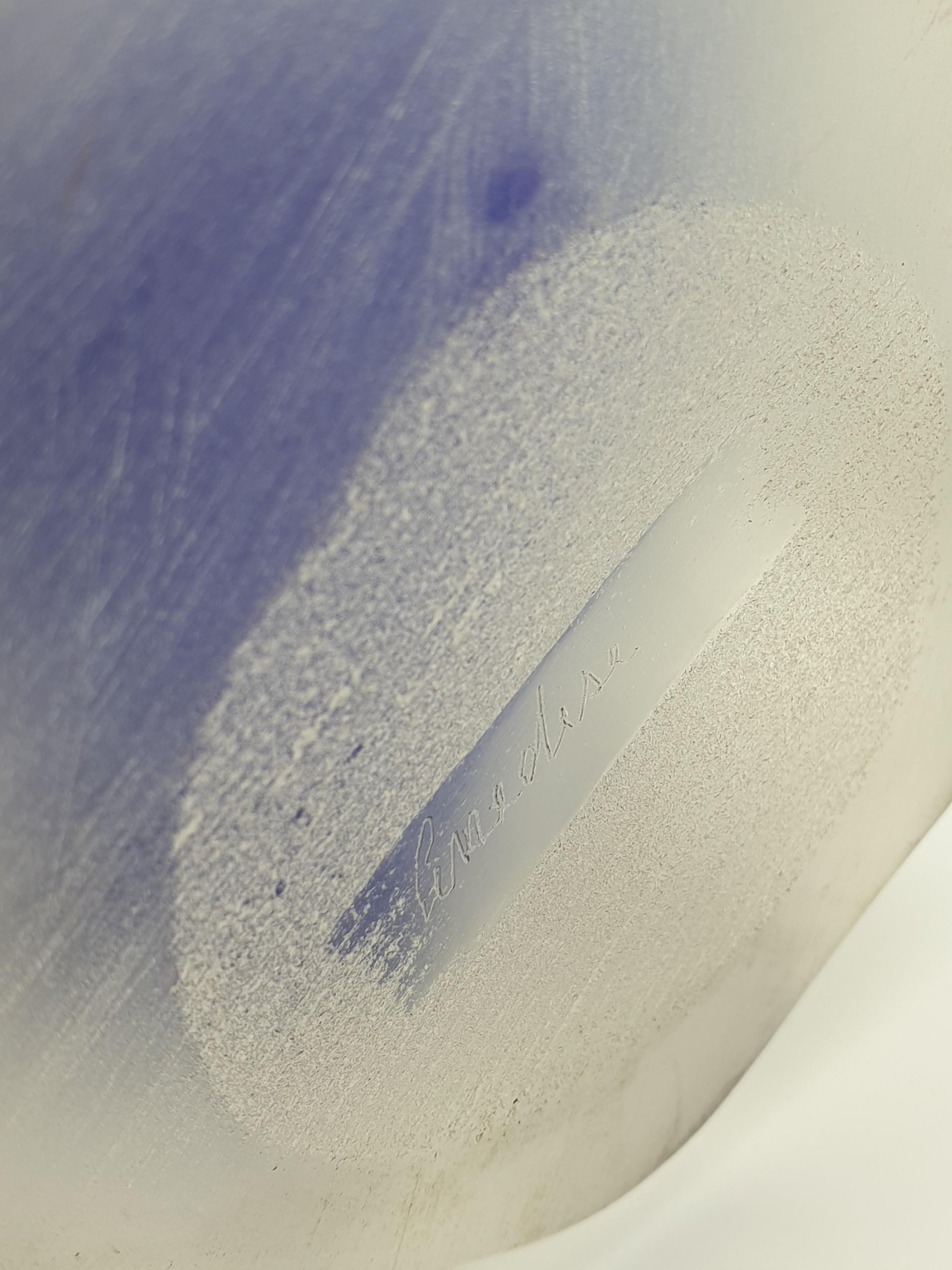 Moderner Enten aus Muranoglas in Blau mit „Scavo“-Finish von Gino Cenedese, Ende der 1970er Jahre im Angebot 10