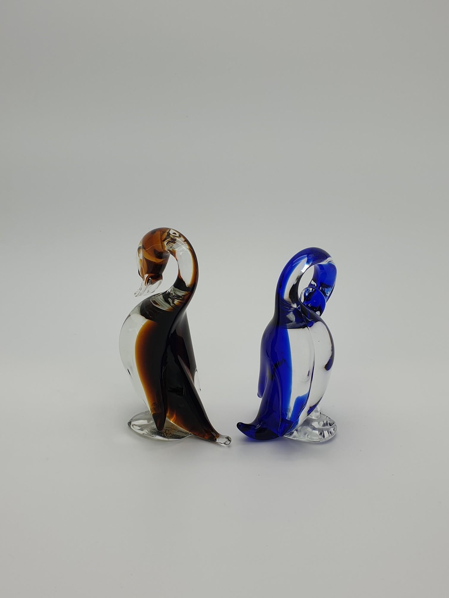 Hand-Crafted Modern Murano Glass Duck Pair by Cenedese, 1980s For Sale