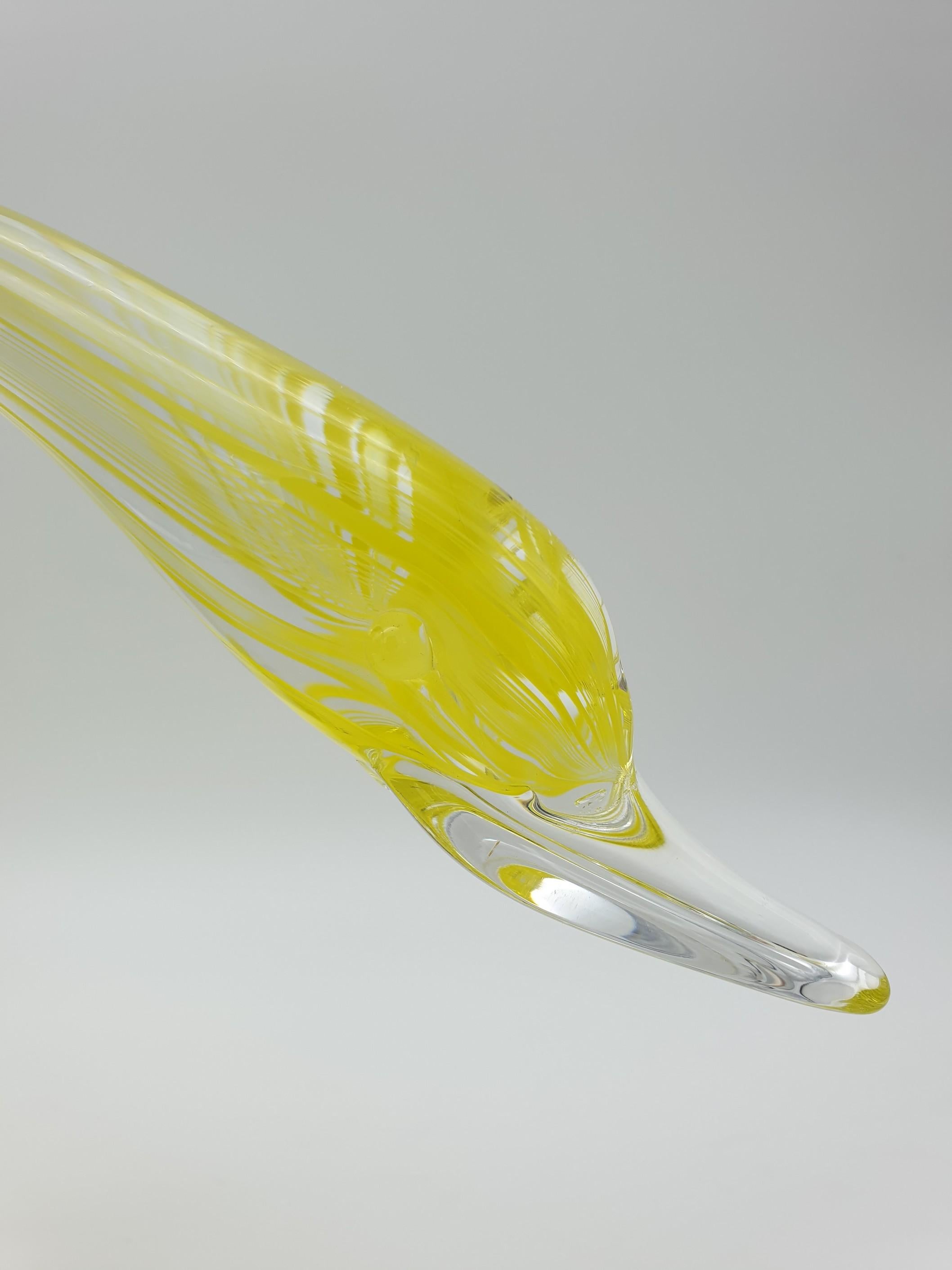 Hand-Crafted Modern Murano Glass Duck, Yellow 