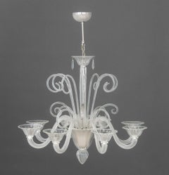 Modern Murano Glass Eight-Branch Chandelier