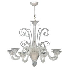 Modern Murano Glass Eight-Branch Chandelier