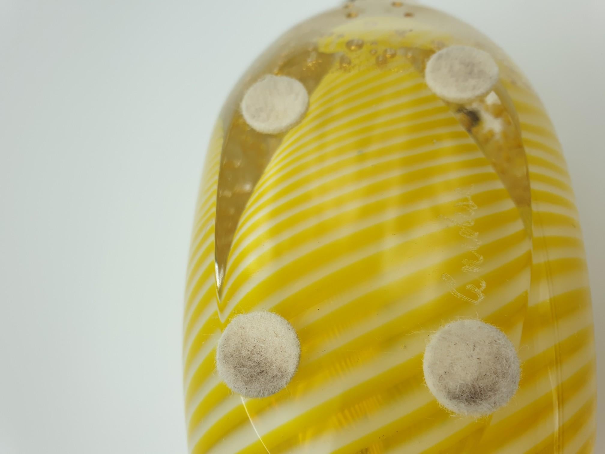 Modern Murano Glass Fish in Yellow & Gold Color with Bubbles by Cenedese, 1990s For Sale 3