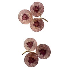 Modern Murano Glass Flower Sconces