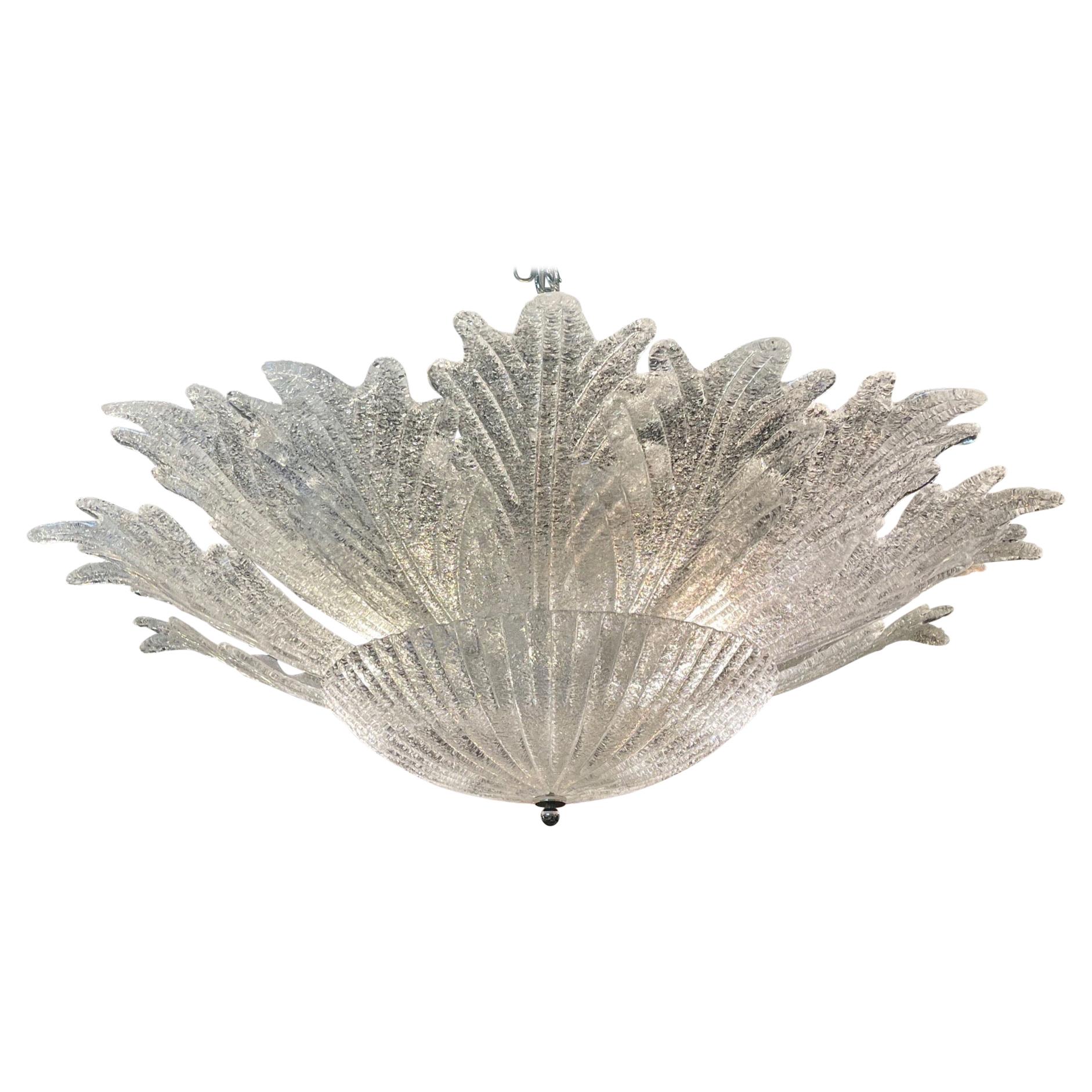 Modern Murano Glass Flush Mount Chandelier For Sale